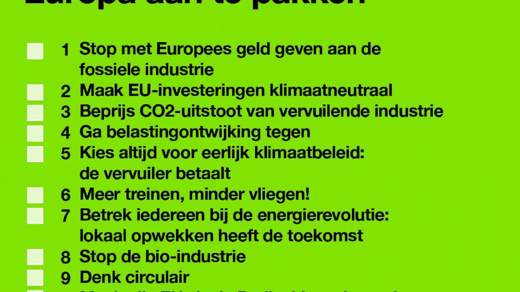 Maatregelen om de klimaatcrisis vanuit de EU aan te pakken